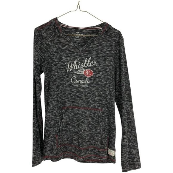 Premium 51 Grey Heathered Long Sleeve  Light Weight "Whistler" Print Hoodie M - Picture 1 of 7